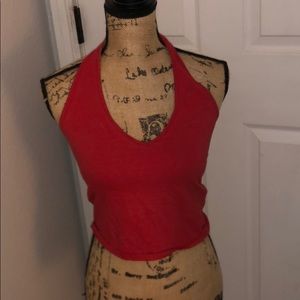 Red halter top